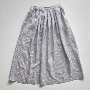 Vtg 80's Silk Striped Polkadots Midi Skirt Flowy Cullinane Sz 2 Coquette Retro
